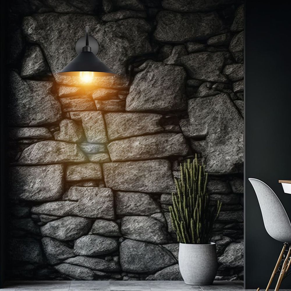 Black Wall Light Fixture,Black Wall Sconce E27 Base Socket Screw Type Wall Mounted Swan Neck Cone Shape Shade in Black