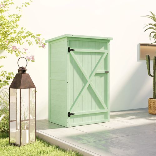 Garden Shed Outdoor Tool Storage w/ 2 Shelves 75 x 56 x115cm Green