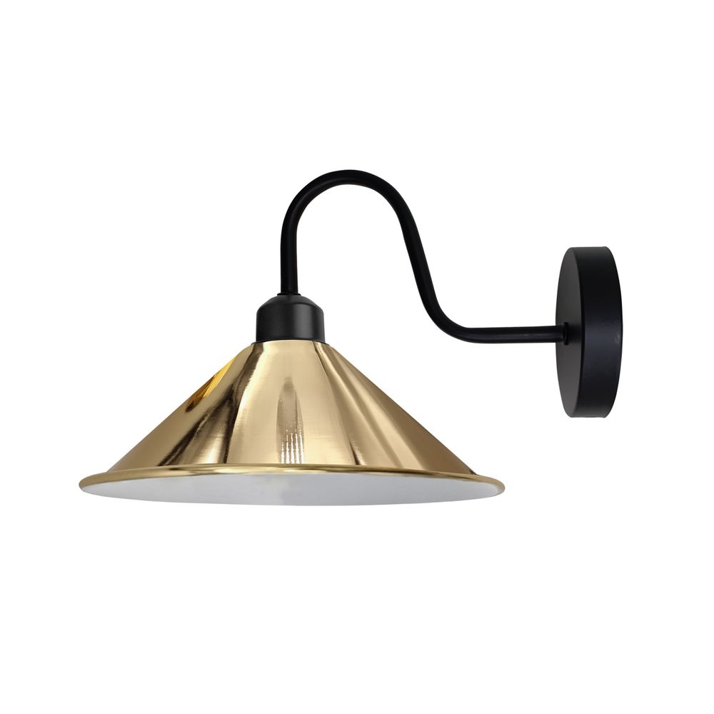 French Gold Wall Light Fixture, Black Wall Sconce - Elegant Vintage Design, E27 Base Socket, Metal - 3-Year