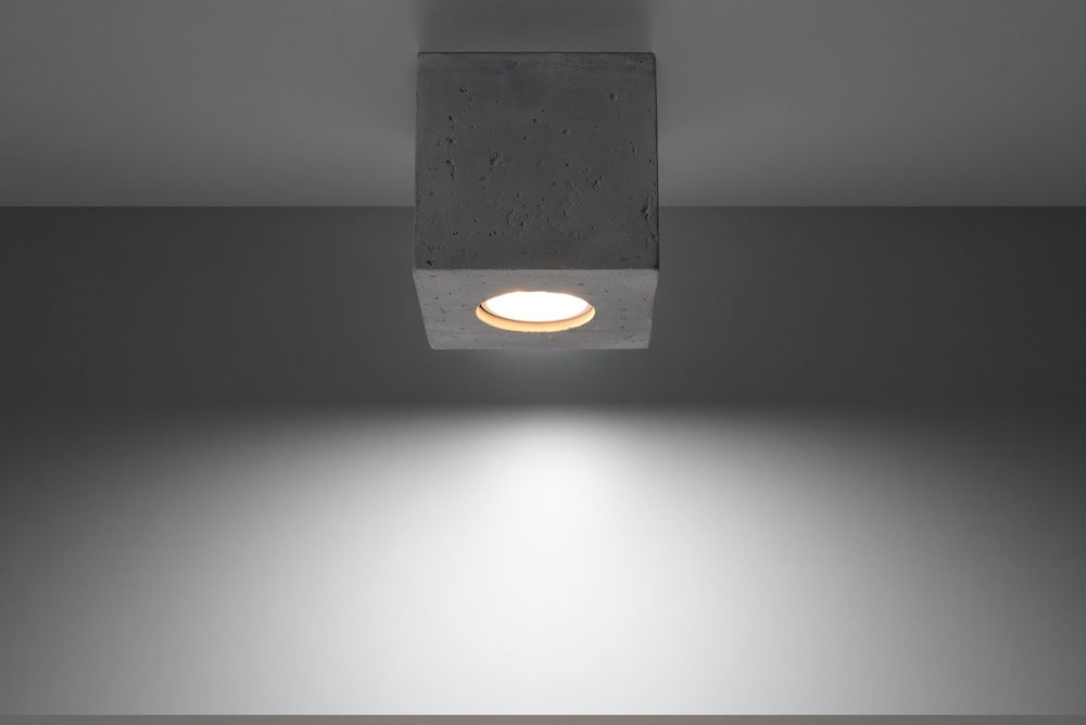 Stylish Grey Concrete Square Loft LED Ceiling Lamp