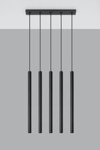 Black Round Tube Pendant Lamp - Modern Loft Design - LED
