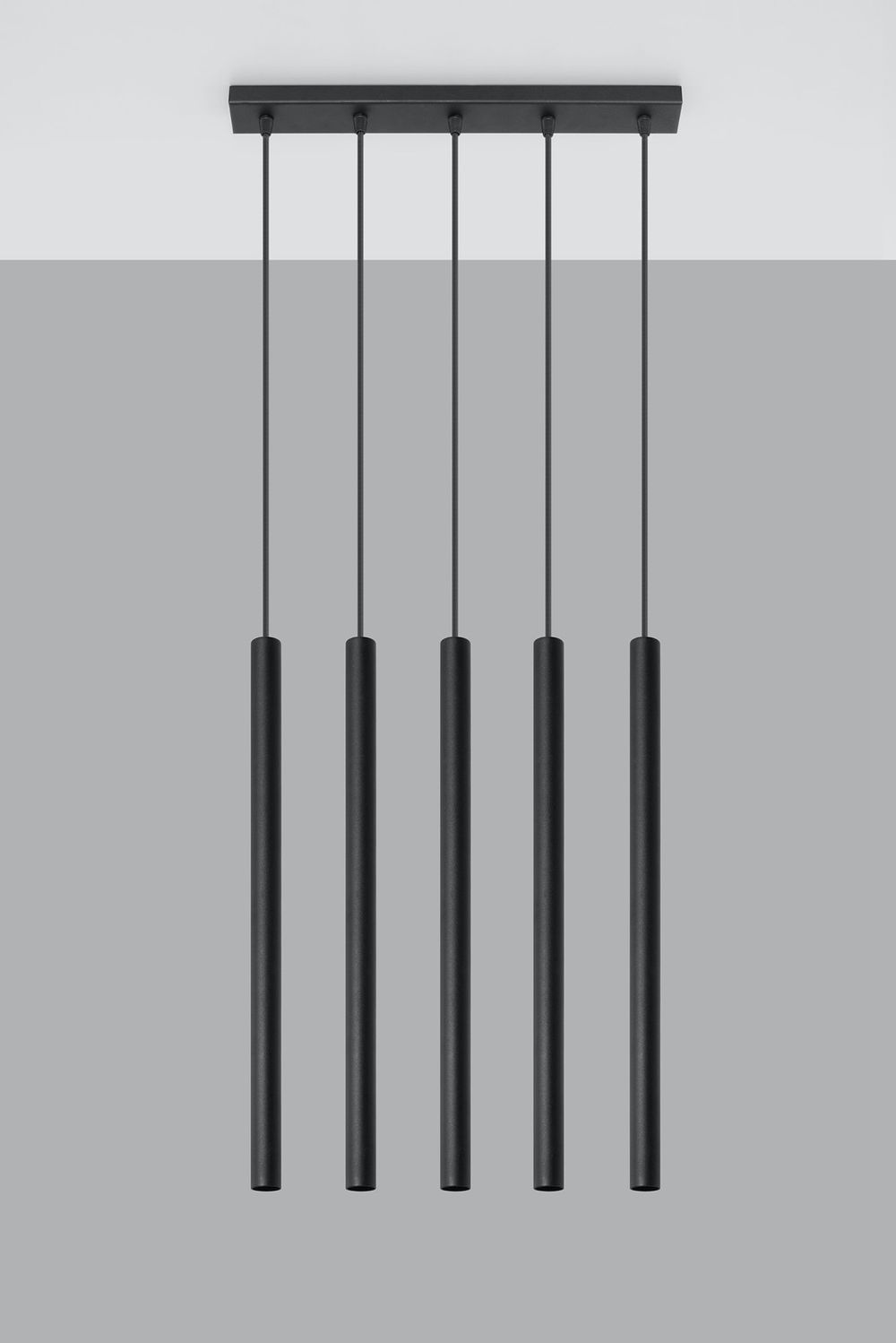 Black Round Tube Pendant Lamp - Modern Loft Design - LED