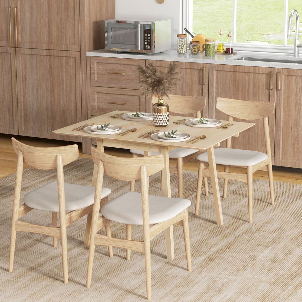 Versatile Drop Leaf Kitchen Table - Extendable Dining Table for Small Spaces - 2-4 Seater