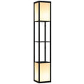 Shelf Floor Lamp with Dual Light, for Living Room, Bedroom, Black