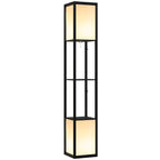 Shelf Floor Lamp with Dual Light, for Living Room, Bedroom, Black