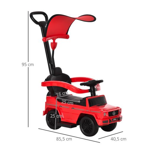 3 in 1 Kids Children Ride on Push Car Toddler Sliding Car Licensed Walker Foot to Floor Slider Push-Along with Horn Steering Wheel NO POWER Manual, Red