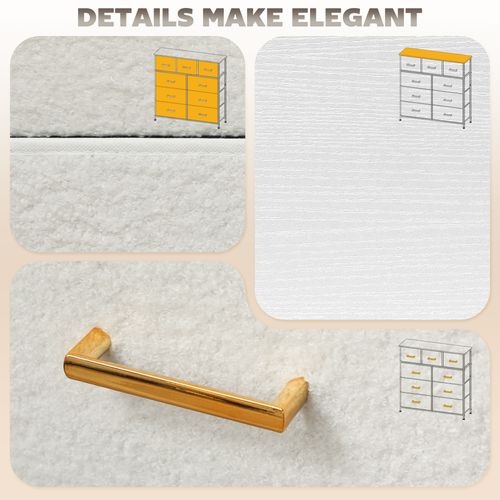 Chest of Drawers with 9 Drawers, Boucle Storage Organiser, Cream