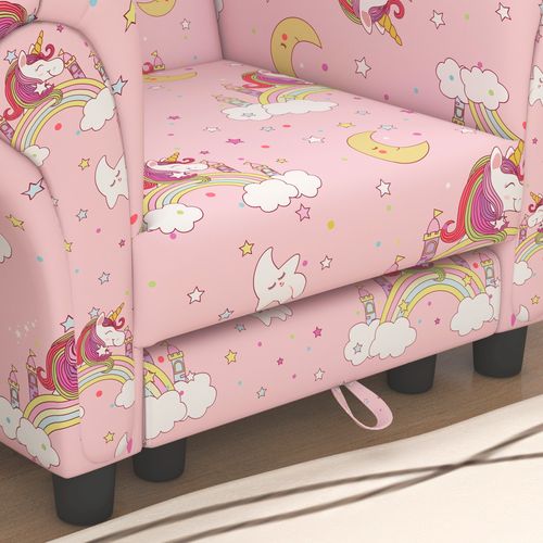 2 Piece Kids Sofa Set with Unicorn Design, for Nursery