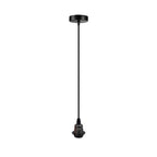 Vintage Industrial Black Pendant Light Fitting, lampshade Holder Fitting Set with 2m Cable. in Black