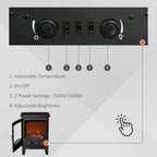 Electric Fireplace Stove Heater Flame Effect, Overheat Safety Protection