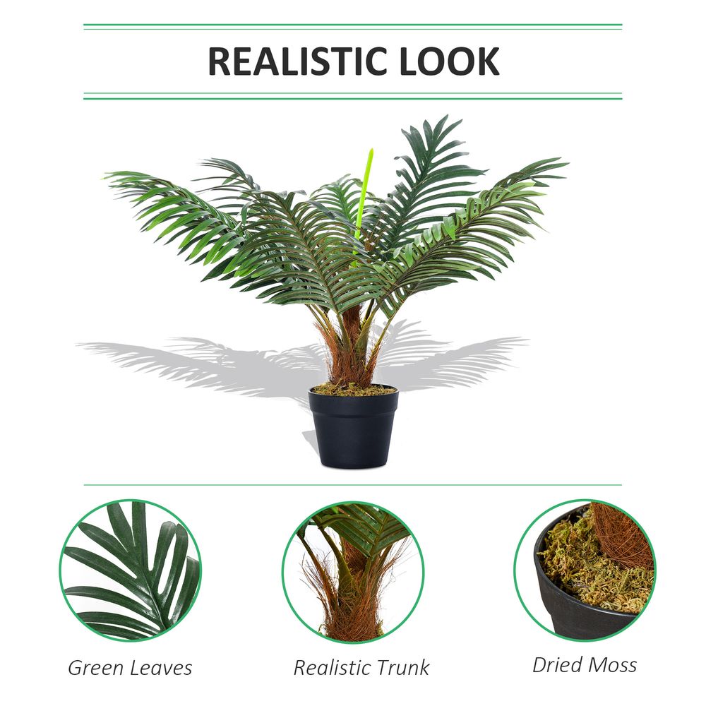 Artificial Palm Tree - Realistic 8-Leaf Design, 60cm Tall, Nursery Pot Included