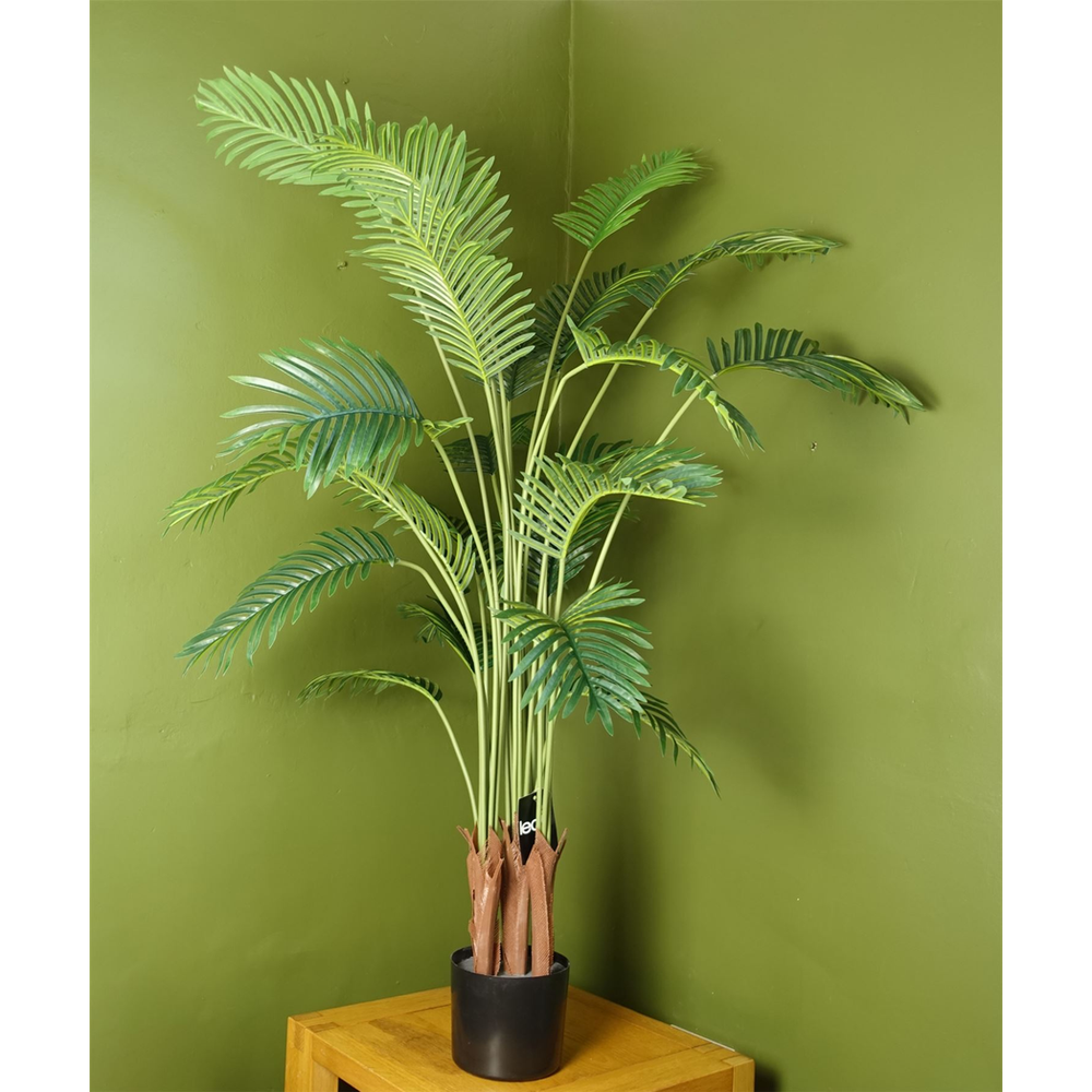 150cm Large Artificial Areca Palm - Black Pot - Home Décor
