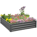 Raised Garden Bed - Metal Planter - Light Grey