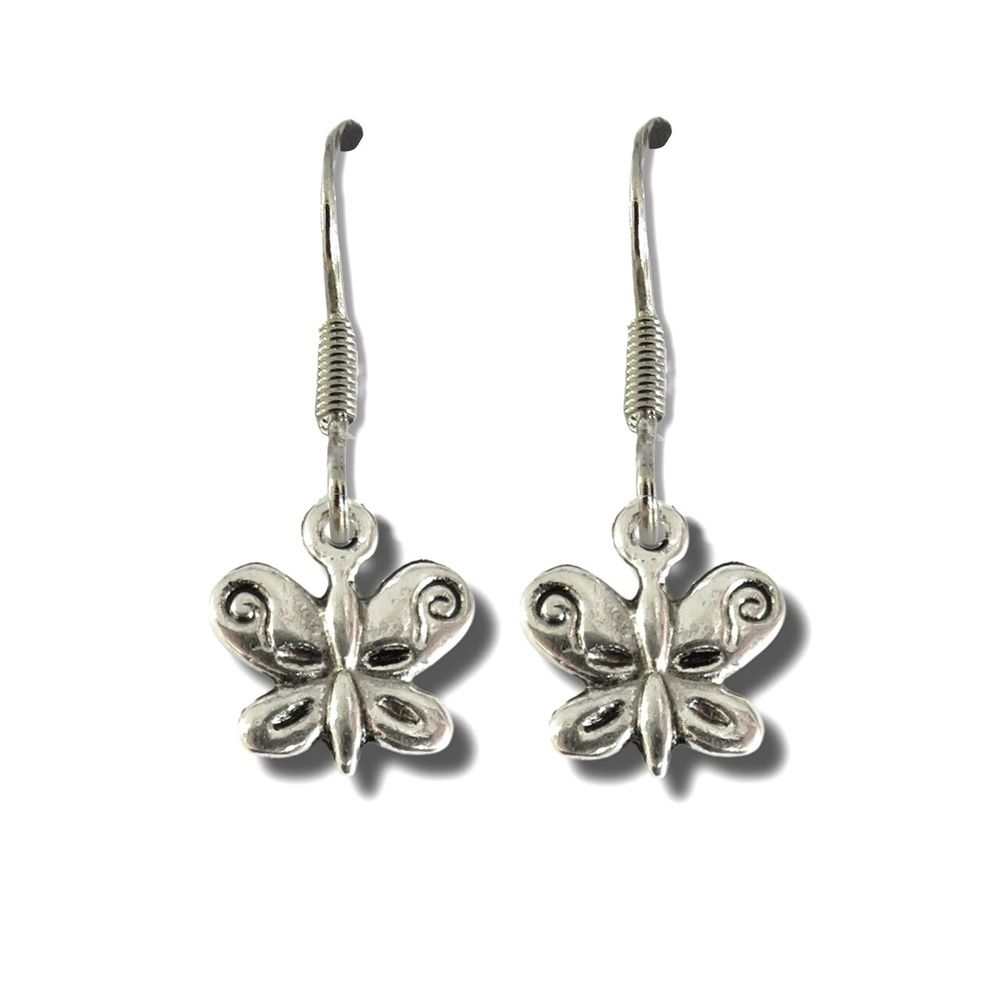 Silver Butterfly Drop Earrings: stunning design - gift for any occasion!