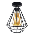 Vintage Wire Cage Ceiling Light Metal Round Ceiling Rose E27 Light Fitting 60W Lighting Bulb Holder