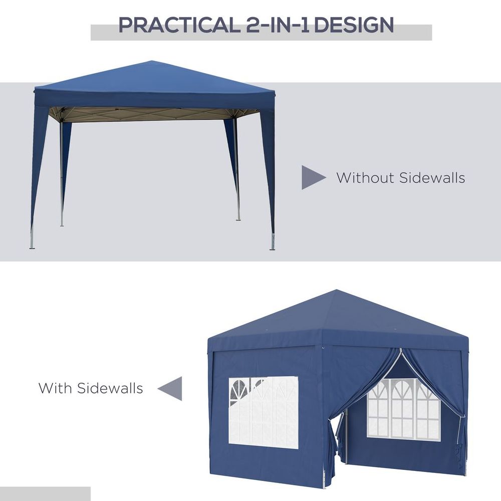 3mx3m Pop Up Gazebo Party Tent Canopy - Blue