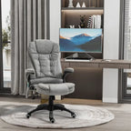 Executive Reclining Chair w/ Heating Massage Points Relaxing Headrest Grey with Function Detail