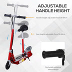 120W Foldable Powered Scooters with 24V Rechargeable Battery, Adjustable Ride on Toy (Red)