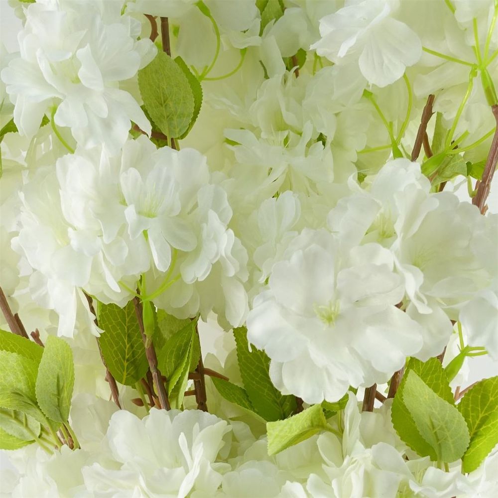 White Artificial Blossom Stems - Pack of 6 - 100cm - Silk Flowers