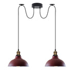 Burgundy Vintage 2 Way Ceiling Pendant Light Metal Industrial Style 29cm, E27 Base Hanging Pendant Lamp