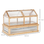 Raised Garden Bed with Greenhouse Top, 122x61x81.7cm, Natural Kit