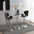 Adjustable Height Round Bar Table Swivel Top White - 60cm - Metal Frame