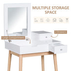 Dressing Table Desk Flip-up Mirror Multi-Purpose Large Space 2 Drawers Modern - White