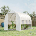 Spacious Outdoor Plant Greenhouse with Zippered Doors, Proficient Seller - White