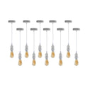 10 Pack Industrial Pendant Light Fitting, lampshade addable E27 Lamp Holder Fitting Set with PVC Cable with Contemporary Detail