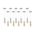 10 Pack Industrial Pendant Light Fitting, lampshade addable E27 Lamp Holder Fitting Set with PVC Cable with Contemporary Detail