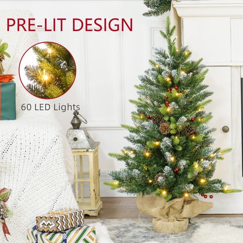 2 Pieces 2' Prelit Artificial Tabletop Christmas Trees, LED Display