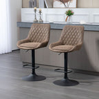 Bar Stools Set of 2, Adjustable Bar Chairs 360° Swivel for Kitchen Coffee