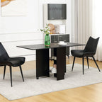 Drop Leaf Dining Table Folding Kitchen Table with Open Shelves - Rolling