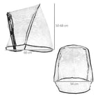 Dog Stroller Rain Cover w/ Rear Entry, Cover, for Dog Pram