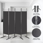 Steel Frame Folding Screen - Black, 4 Panels