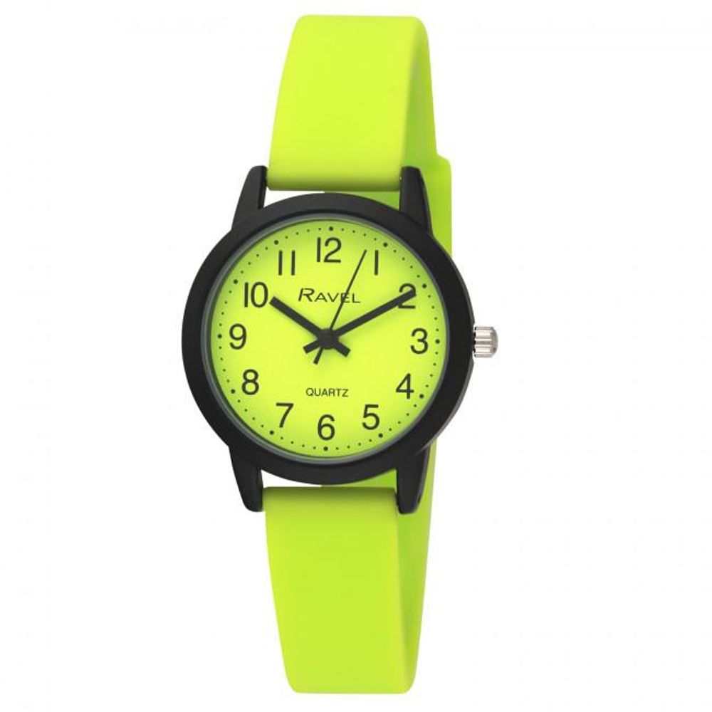 Lime Green Silicone Watch - Sporty Style, Easy Read Dial, Quality Quartz Movement