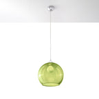 Pendant lamp steel, glass Ball minimalistic Design E27 in Steel