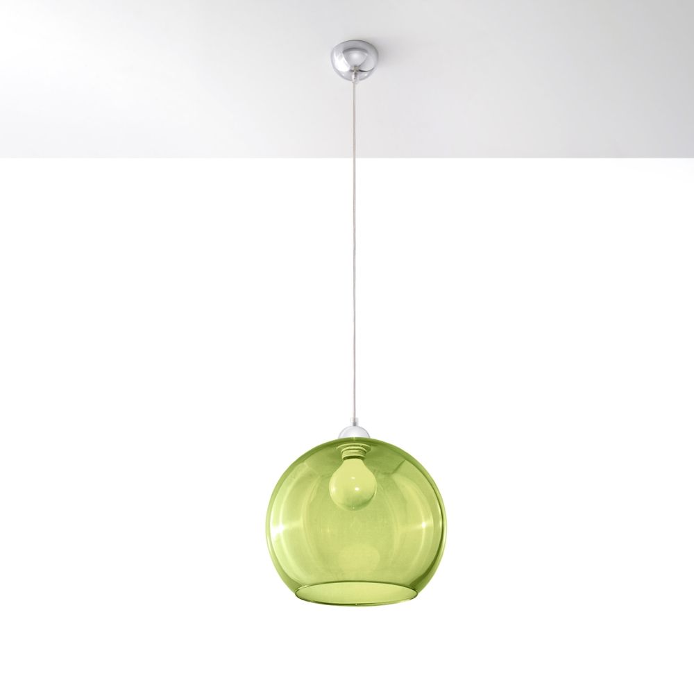 Pendant lamp steel, glass Ball minimalistic Design E27 in Steel