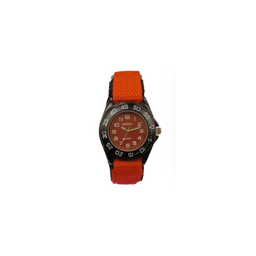 Children Red Mid Dial with Velcro Strap Easy Fasten Watch NEEDS RE-BATTERY