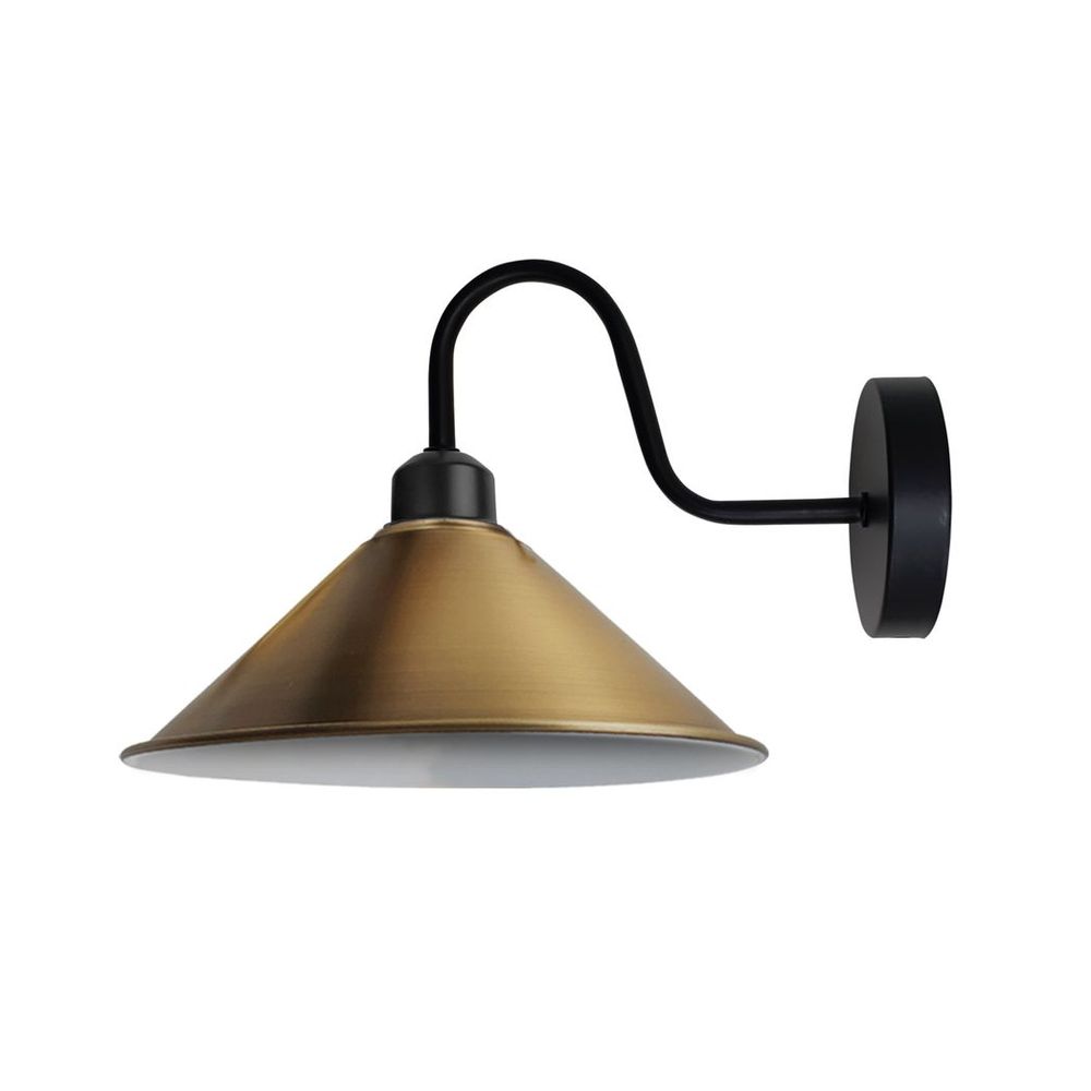 Vintage Yellow Brass Wall Light Fixture, Black Wall Sconce E27 Base, Elegant Design - for Indoor Lighting