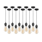 10 Pack Industrial Pendant Light, Lampshade Addable E27 Lamp Holder Light, E27 UK Holder Fitting Set With PVC Cable