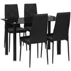 Dining Table Set for 4, Modern Kitchen Table and Chairs with Padded Seat