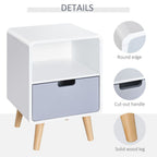 Scandi Nordic Style Bedside Table With Drawer: Classic, Sturdy, Extra Storage - for any Bedroom!
