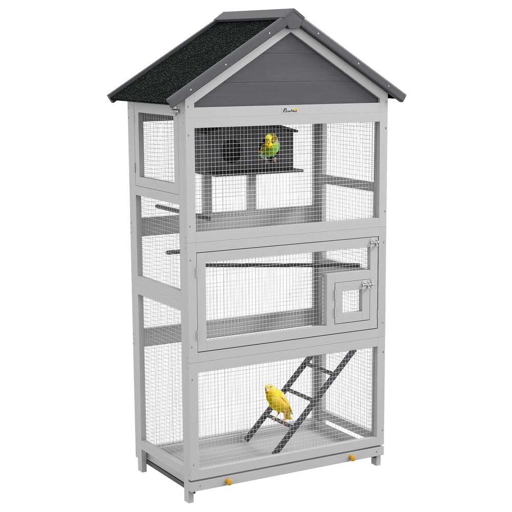 Bird Cage - Finches, Parakeets, Small Birds - Grey