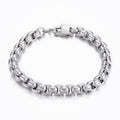 Mens Silver Box Chain Bracelet - Ideal Birthday or Christmas Gift