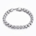Mens Silver Box Chain Bracelet - Ideal Birthday or Christmas Gift