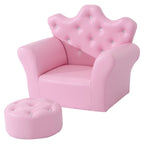 Pink Kids Sofa Set - Free Footstool Included - PU Leather