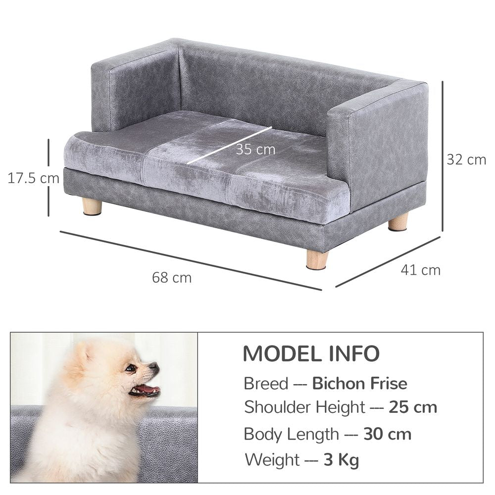 Premium Grey Dog Sofa Bed - Soft & Padded - Perfect for Small-Sized Dogs