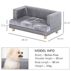 Premium Grey Dog Sofa Bed - Soft & Padded - Perfect for Small-Sized Dogs