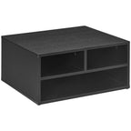 Desktop Printer Stand with 3 Open Compartments, Desk Organiser, Black